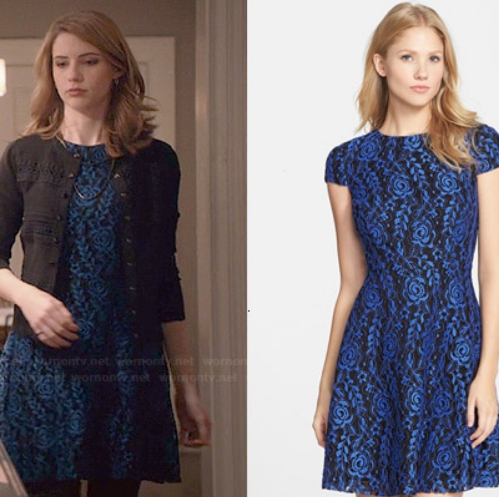 Textured Rose Lace Fit & Flare Dress Cynthia Steffe - 6